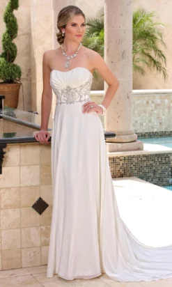 Da Vinci Bridal - 50365 Semi-sweetheart Beaded Long Dress