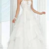 Da Vinci Bridal - 50411 Thin Strap Embroidered A-line Gown