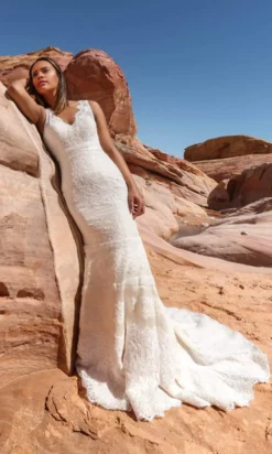 Da Vinci Bridal - 50447 V Neck Lace Over Satin Mermaid Bridal Gown -Hot Sale WEDDING Store da vinci bridal 50447 v neck lace over satin mermaid bridal gown bridal dresses 15448865734739