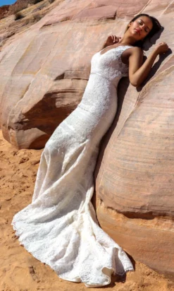 Da Vinci Bridal - 50447 V Neck Lace Over Satin Mermaid Bridal Gown -Hot Sale WEDDING Store da vinci bridal 50447 v neck lace over satin mermaid bridal gown bridal dresses 15448865767507