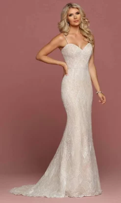 Da Vinci Bridal - 50480 Sleeveless Art Deco Beaded Sheath Wedding Gown