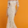 Da Vinci Bridal - 50529 Off Shoulder Sequin Lace Mermaid Wedding Gown