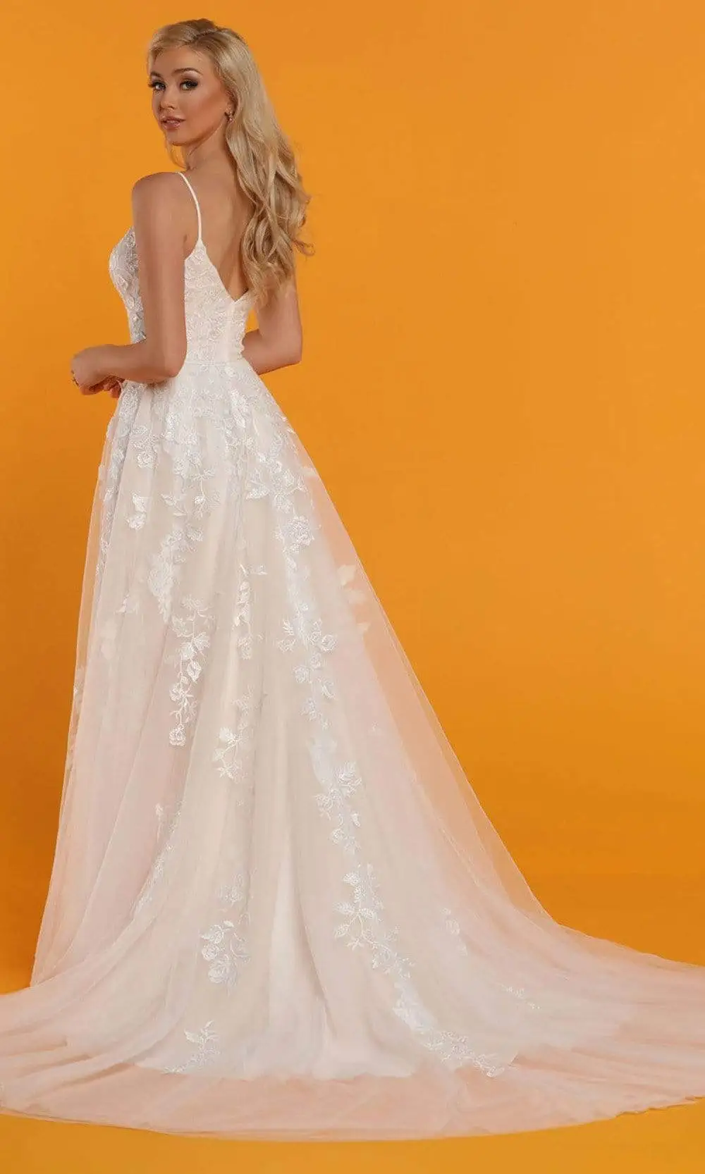 Da Vinci Bridal - 50536 Sweetheart Neck Floral Lace Tulle Wedding Gown 2 Da Vinci Bridal - 50536 Sweetheart Neck Floral Lace Tulle Wedding Gown - Image 2