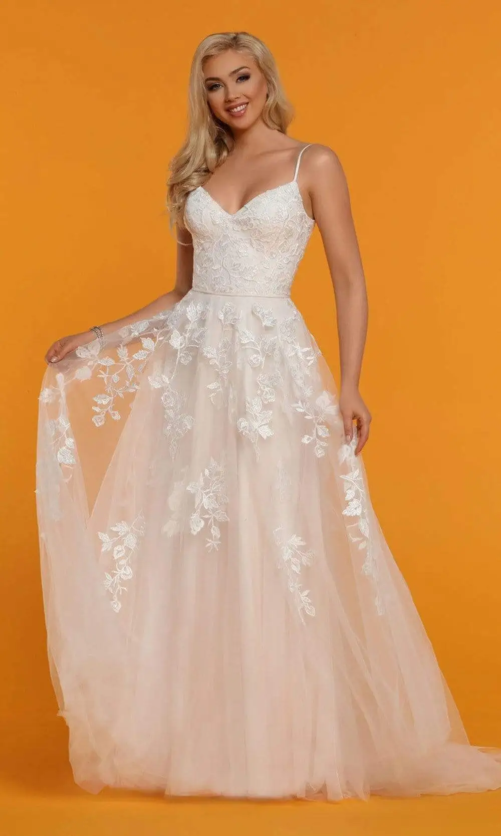 Da Vinci Bridal - 50536 Sweetheart Neck Floral Lace Tulle Wedding Gown 1 Da Vinci Bridal - 50536 Sweetheart Neck Floral Lace Tulle Wedding Gown