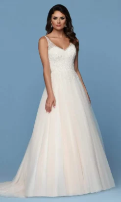 Da Vinci Bridal - 50544 Beaded Bodice Tulle A-Line Wedding Dress