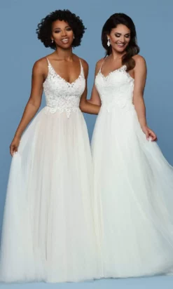 Da Vinci Bridal - 50552 V-Neck Low Scoop Back Lace Tulle Wedding Dress -Hot Sale WEDDING Store da vinci bridal 50552 v neck low scoop back lace tulle wedding dress wedding dresses 28875654725715