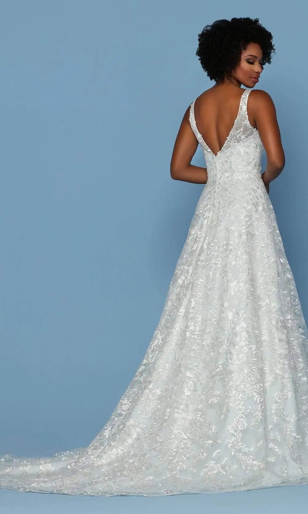 Da Vinci Bridal - 50554 Embroidered Sleeveless A-line Dress 2 Da Vinci Bridal - 50554 Embroidered Sleeveless A-line Dress - Image 2