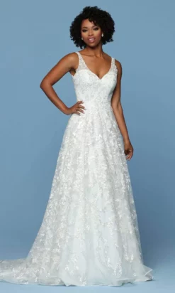 Da Vinci Bridal - 50554 Embroidered Sleeveless A-line Dress