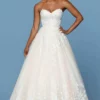 Da Vinci Bridal - 50560 Embroidered Sweetheart Tulle A-line Gown