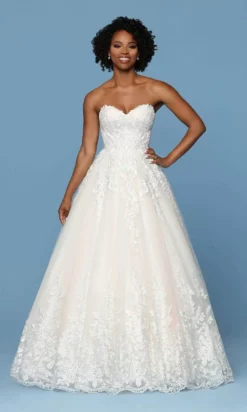 Da Vinci Bridal - 50560 Embroidered Sweetheart Tulle A-line Gown