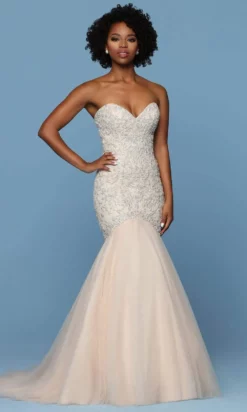 Da Vinci Bridal - 50573 Strapless Sweetheart Embroidered Bridal Gown