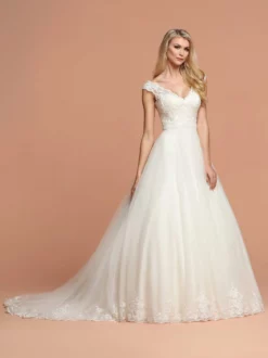 Da Vinci Bridal - 50584 Wide V Neck Embellished A-line Gown -Hot Sale WEDDING Store da vinci bridal 50584 wide v neck embellished a line gown wedding dresses 2 ivory 15446051815507 scaled
