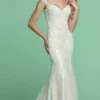 Da Vinci Bridal - 50602 Cap Sleeves Embroidered Mermaid Bridal Gown