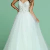 Da Vinci Bridal - 50603 Beaded Fit And Flare Tulle Gown