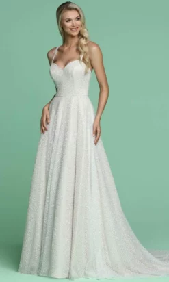 Da Vinci Bridal - 50619 Crisscross Back Sequin Tulle Dress