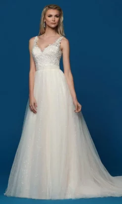 Da Vinci Bridal - 50643 Embroidered A-Line Bridal Gown