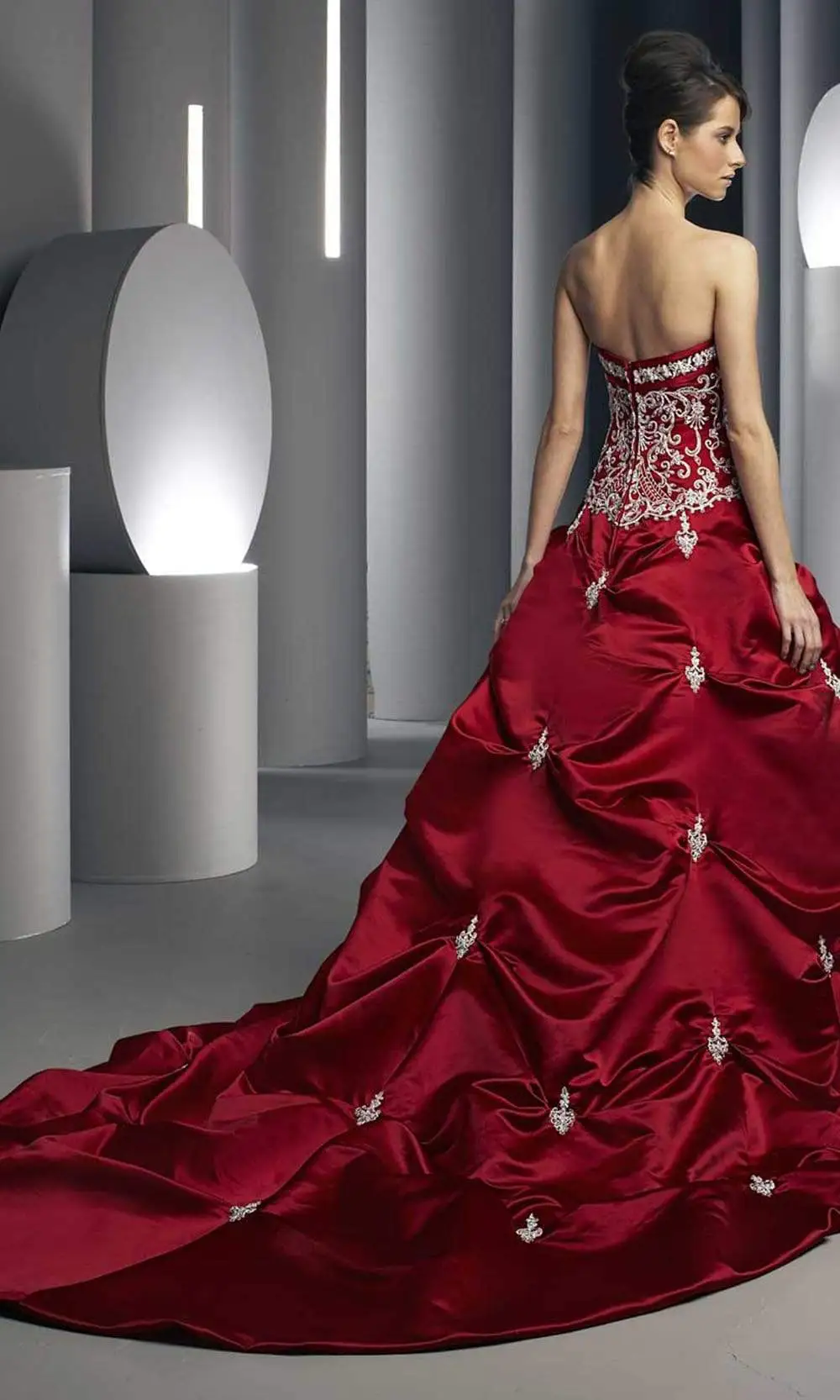 Da Vinci Bridal - 8220 Lace Applique Strapless Pickup Ballgown 2 Da Vinci Bridal - 8220 Lace Applique Strapless Pickup Ballgown - Image 2