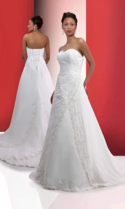 Da Vinci Bridal - 8307 Sweetheart Asymmetric Embellished Gown