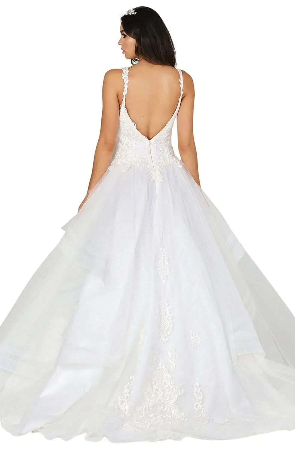 Dancing Queen - 152 Lace Plunging V-neck Ballgown 2 Dancing Queen - 152 Lace Plunging V-neck Ballgown - Image 2