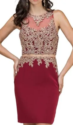 Dancing Queen - 2000 Mock Two-Piece Illusion Lace Cocktail Dress -Hot Sale WEDDING Store dancing queen 2000 mock two piece illusion lace cocktail dress cocktail dresses 29064281194579