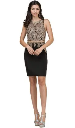 Dancing Queen - 2000 Mock Two-Piece Illusion Lace Cocktail Dress -Hot Sale WEDDING Store dancing queen 2000 mock two piece illusion lace cocktail dress cocktail dresses xs black 29064278081619