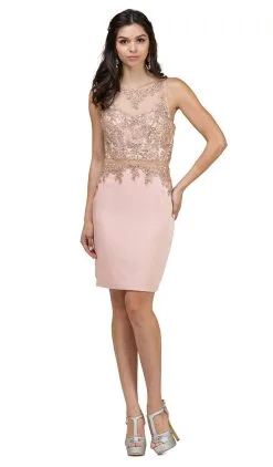 Dancing Queen - 2000 Mock Two-Piece Illusion Lace Cocktail Dress -Hot Sale WEDDING Store dancing queen 2000 mock two piece illusion lace cocktail dress cocktail dresses xs dusty pink 5682304876601