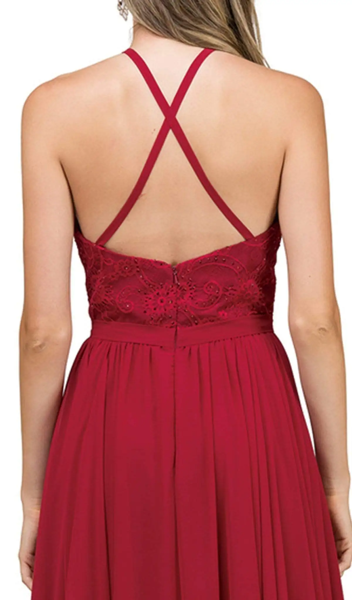 Dancing Queen - 2009 Sheer Halter Pleated A Line Evening Dress 4 Dancing Queen - 2009 Sheer Halter Pleated A Line Evening Dress - Image 4