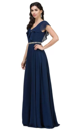 Dancing Queen - 2072 Butterfly Sleeve Wrap Evening Gown -Hot Sale WEDDING Store dancing queen 2072 butterfly sleeve wrap evening gown special occasion dress xs navy 28585243770963