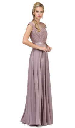 Dancing Queen - 2121 Sheer Floral A Line Evening Gown -Hot Sale WEDDING Store dancing queen 2121 sheer floral a line evening gown special occasion dress xs mocha 5682351308857