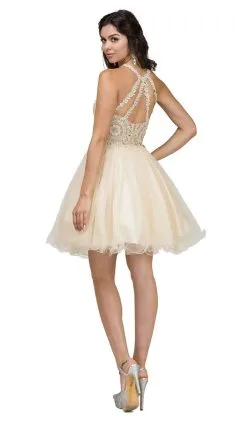Dancing Queen - 2156 Halter Floral Appliques Tulle Cocktail Dress 14 Dancing Queen - 2156 Halter Floral Appliques Tulle Cocktail Dress -Hot Sale WEDDING Store dancing queen 2156 halter floral appliques tulle cocktail dress special occasion dress xs champagne 5682377064505