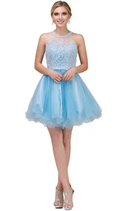 Dancing Queen - 2156 Halter Floral Appliques Tulle Cocktail Dress 16 Dancing Queen - 2156 Halter Floral Appliques Tulle Cocktail Dress -Hot Sale WEDDING Store dancing queen 2156 halter floral appliques tulle cocktail dress special occasion dress xs sky blue 5682377130041