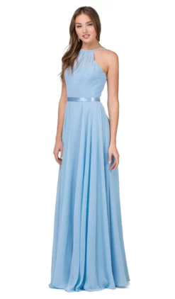 Dancing Queen - 2176 Illusion High Halter Chiffon A-Line Prom Gown -Hot Sale WEDDING Store dancing queen 2176 illusion high halter chiffon a line prom gown prom dresses xs aqua 5682371723321