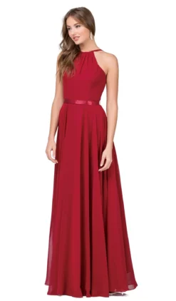 Dancing Queen - 2176 Illusion High Halter Chiffon A-Line Prom Gown -Hot Sale WEDDING Store dancing queen 2176 illusion high halter chiffon a line prom gown prom dresses xs burgundy 5682371756089