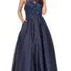 Dancing Queen - 2228 Beaded Bateau Pleated Prom Gown