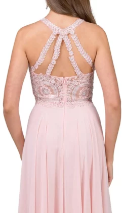 Dancing Queen - 2234 Sleeveless Illusion Jewel Lace Ornate Prom Gown -Hot Sale WEDDING Store dancing queen 2234 sleeveless illusion jewel lace ornate prom gown prom dresses 5682382733369