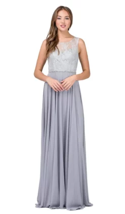 Dancing Queen - 2240 Bejeweled Lace Illusion A-Line Prom Gown -Hot Sale WEDDING Store dancing queen 2240 bejeweled lace illusion a line prom gown prom dresses xs silver 5682369462329