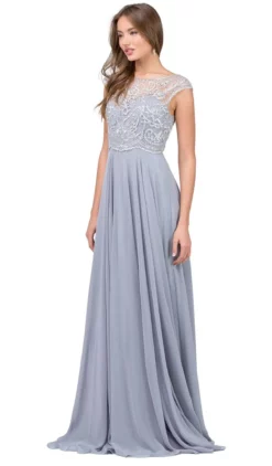 Dancing Queen - 2241 Beaded Sheer Chiffon Prom Dress