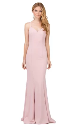 Dancing Queen - 2264 Sleeveless Sleek V-neck Sheath Prom Dress -Hot Sale WEDDING Store dancing queen 2264 sleeveless sleek v neck sheath prom dress special occasion dress xs dusty pink 5681626972217