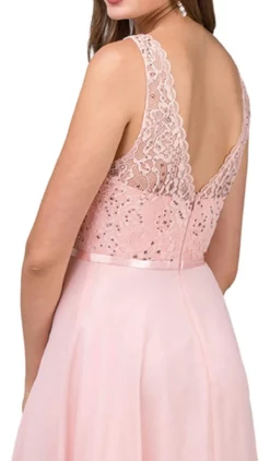 Dancing Queen - 2267 Sleeveless Scalloped Lace Illusion Prom Gown -Hot Sale WEDDING Store dancing queen 2267 sleeveless scalloped lace illusion prom gown prom dresses 28814413234259