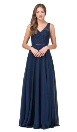 Dancing Queen - 2267 Sleeveless Scalloped Lace Illusion Prom Gown -Hot Sale WEDDING Store dancing queen 2267 sleeveless scalloped lace illusion prom gown prom dresses xs navy 5682286329913