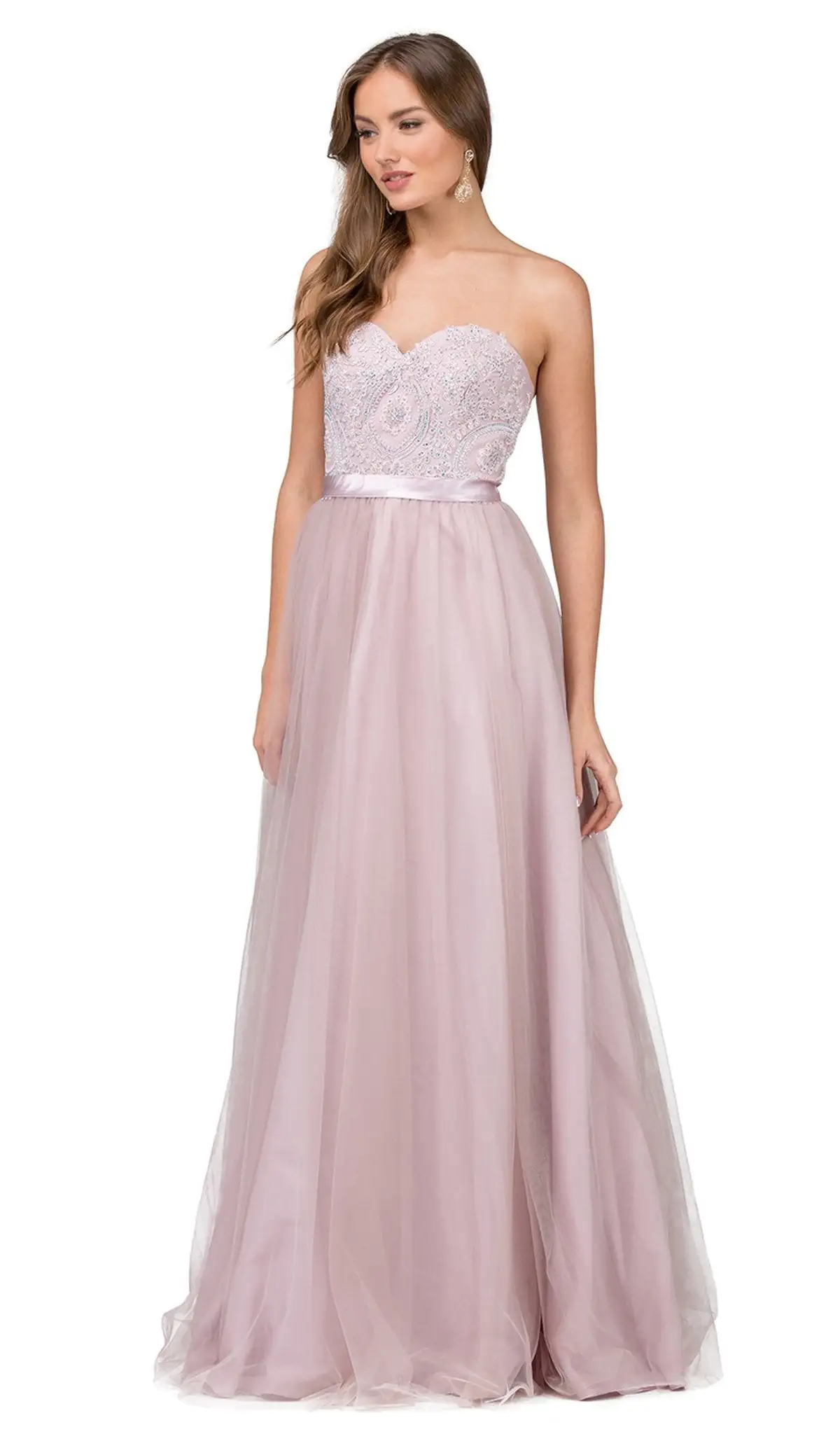 Dancing Queen - 2368 Strapless Embellished A-line Prom Gown 1 Dancing Queen - 2368 Strapless Embellished A-line Prom Gown