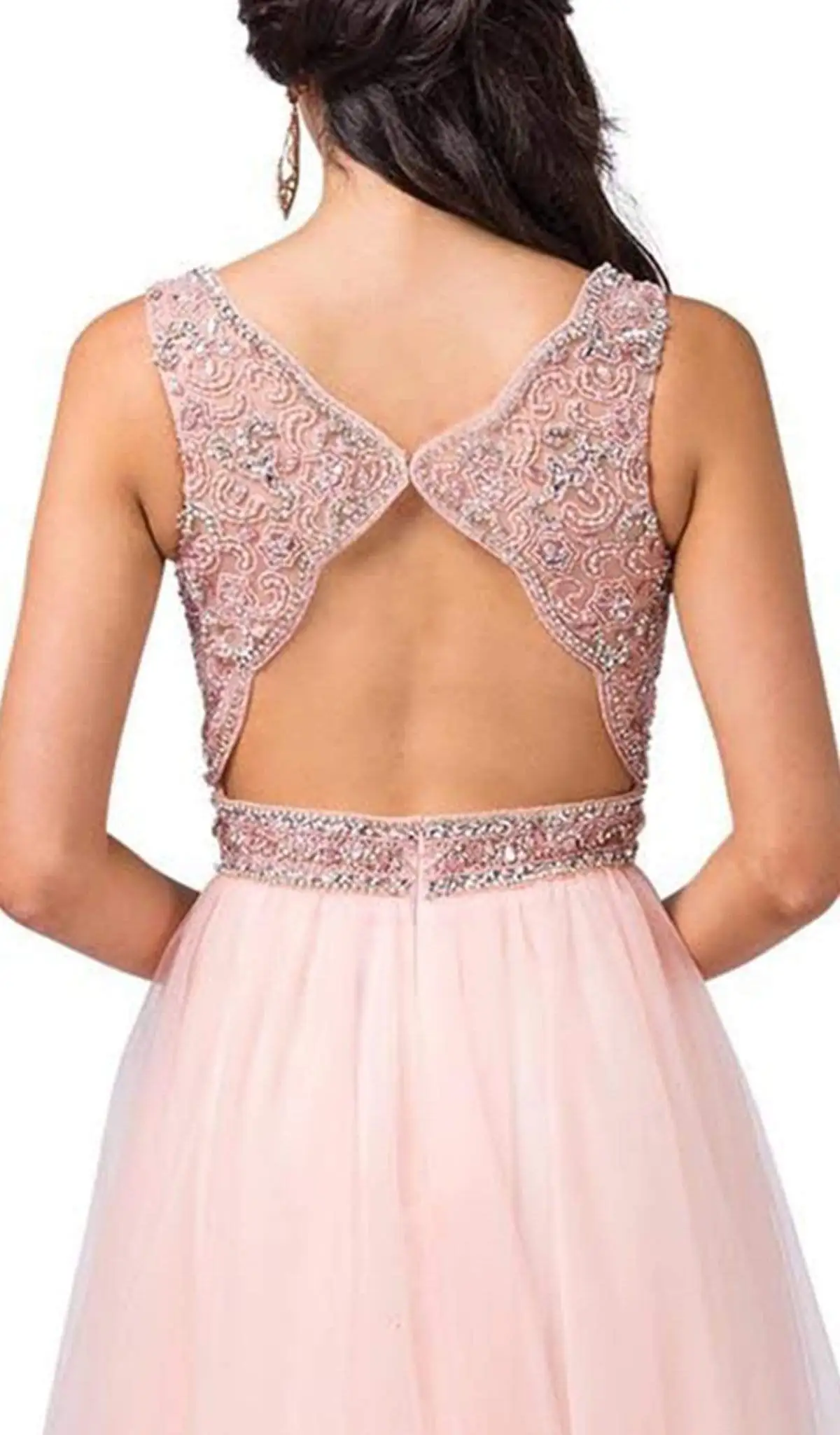 Dancing Queen - 2520 Embellished Deep V-neck A-line Gown 4 Dancing Queen - 2520 Embellished Deep V-neck A-line Gown - Image 4