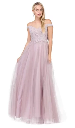 Dancing Queen - 2538 Embroidered Off-Shoulder A-line Gown 9 Dancing Queen - 2538 Embroidered Off-Shoulder A-line Gown -Hot Sale WEDDING Store dancing queen 2538 embroidered off shoulder a line gown special occasion dress xs dusty pink 28389723340883
