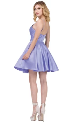 Dancing Queen - 3059 Sleek Pleated Surplice Homecoming Dress -Hot Sale WEDDING Store dancing queen 3059 sleek pleated surplice homecoming dress homecoming dresses 28901823938643