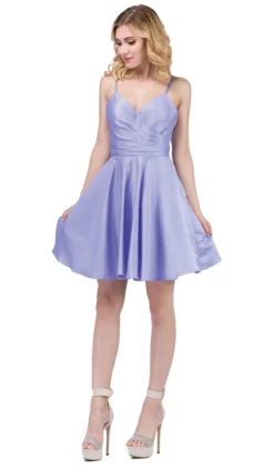 Dancing Queen - 3059 Sleek Pleated Surplice Homecoming Dress -Hot Sale WEDDING Store dancing queen 3059 sleek pleated surplice homecoming dress homecoming dresses xs lilac 6054505250873
