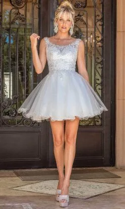 Dancing Queen 3304 - Embroidered Scoop A-Line Cocktail Dress -Hot Sale WEDDING Store dancing queen 3304 embroidered scoop a line cocktail dress special occasion dress 30577250074707