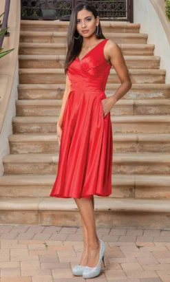 Dancing Queen 3323A - Sleeveless Tea-length Dress -Hot Sale WEDDING Store dancing queen 3323a sleeveless tea length dress tea length dresses 32205321666643