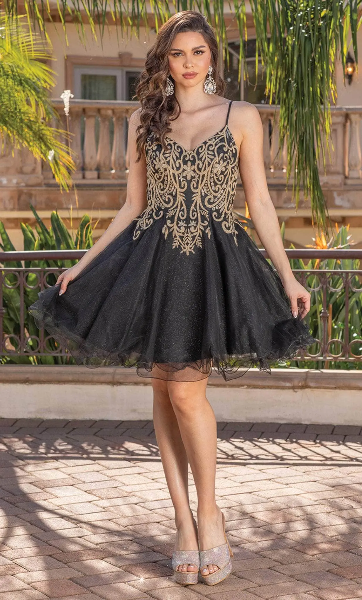 Dancing Queen 3330 - Embroidered Bodice Cocktail Dress 1 Dancing Queen 3330 - Embroidered Bodice Cocktail Dress
