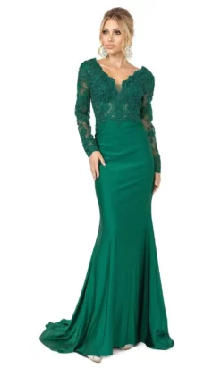 Dancing Queen - 4124 Scallop Embroidered Evening Gown
