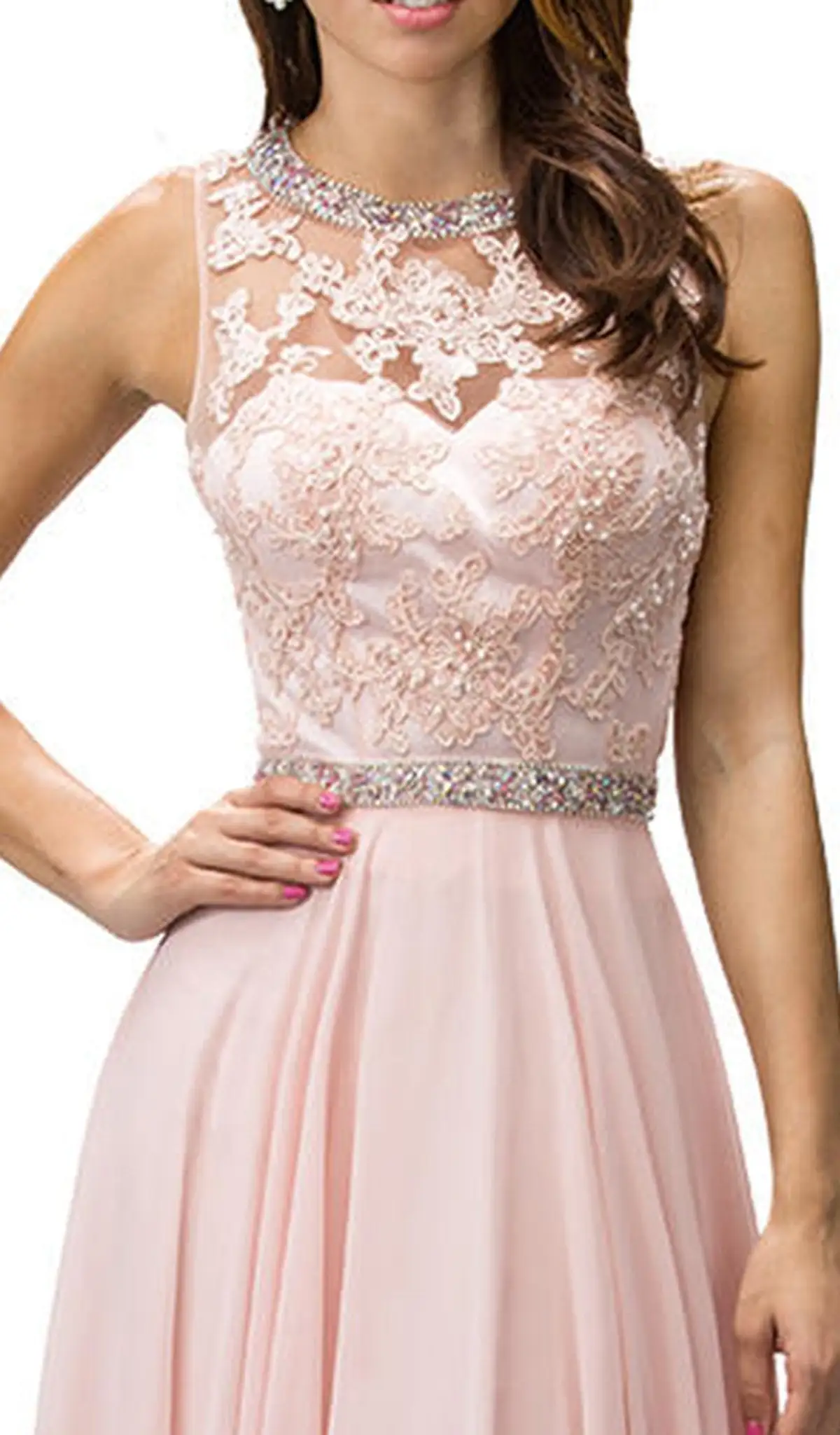 Dancing Queen - 9281 Sleeveless Open Back Chiffon Long Prom Dress 3 Dancing Queen - 9281 Sleeveless Open Back Chiffon Long Prom Dress - Image 3